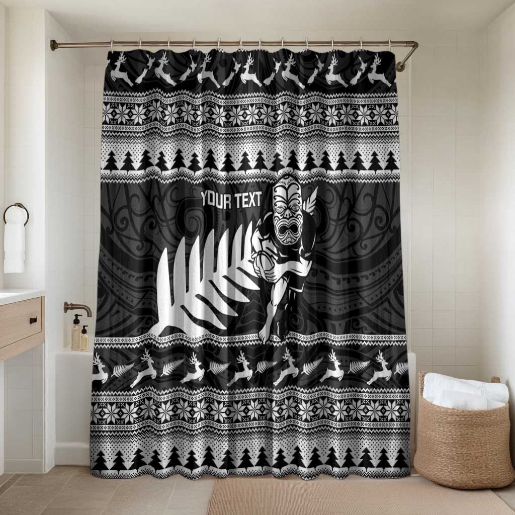 New Zealand Christmas Rugby Personalised Bathroom Set Meri Kirihimete All Black Maori - Polynesian Pride