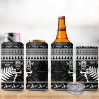 New Zealand Christmas Rugby Personalised 4 in 1 Can Cooler Tumbler Meri Kirihimete All Black Maori - Polynesian Pride