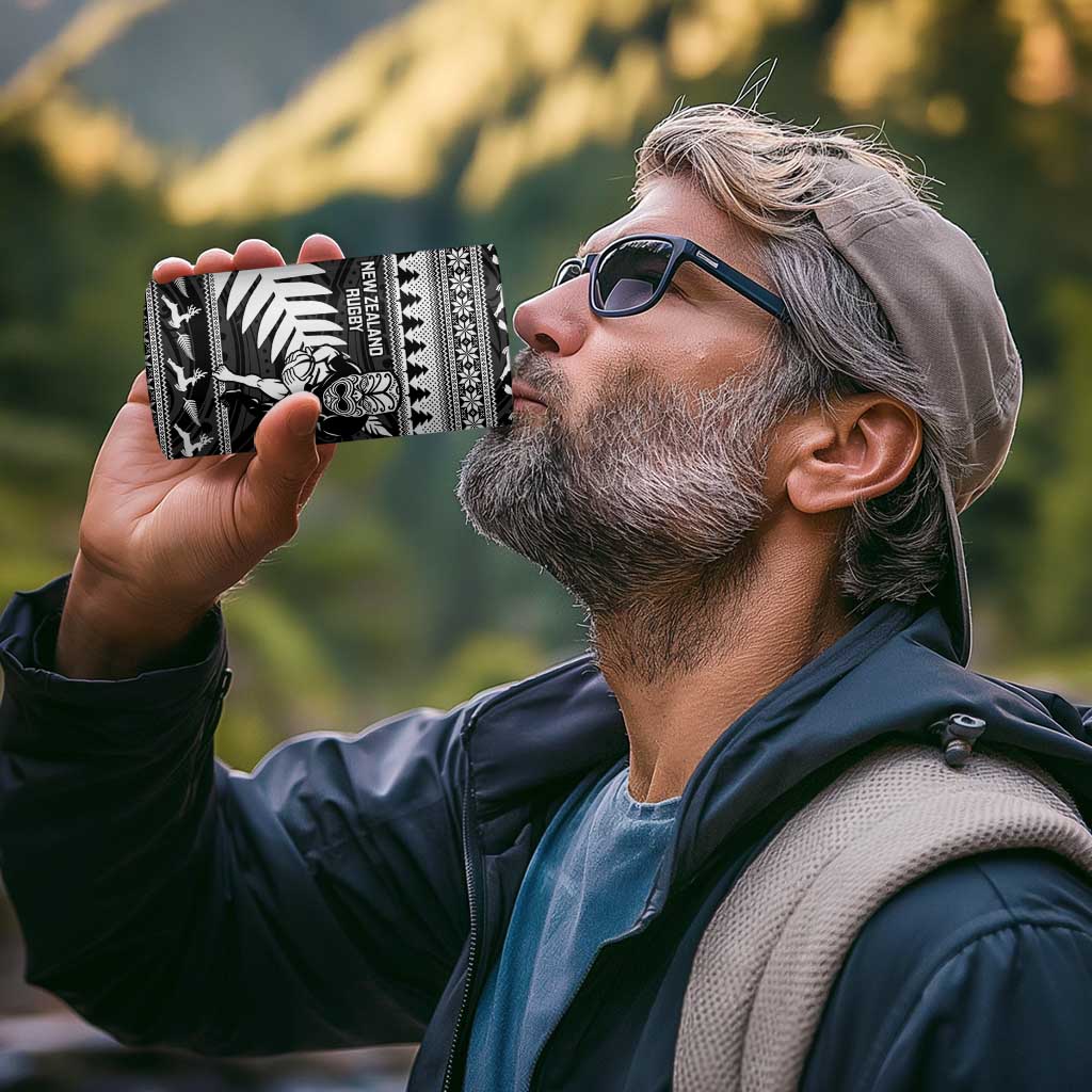 New Zealand Christmas Rugby Personalised 4 in 1 Can Cooler Tumbler Meri Kirihimete All Black Maori - Polynesian Pride