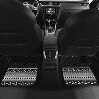 New Zealand Christmas Rugby Personalised Car Mats Meri Kirihimete All Black Maori LT14 Set 2pcs - Back Black - Polynesian Pride