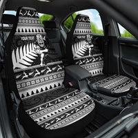 New Zealand Christmas Rugby Personalised Car Seat Cover Meri Kirihimete All Black Maori - Polynesian Pride