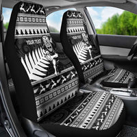 New Zealand Christmas Rugby Personalised Car Seat Cover Meri Kirihimete All Black Maori - Polynesian Pride