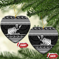 New Zealand Christmas Rugby Personalised Ceramic Ornament Meri Kirihimete All Black Maori - Polynesian Pride