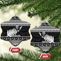 New Zealand Christmas Rugby Personalised Ceramic Ornament Meri Kirihimete All Black Maori - Polynesian Pride
