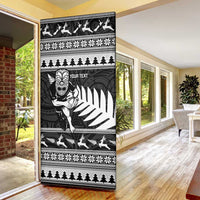 New Zealand Christmas Rugby Personalised Door Cover Meri Kirihimete All Black Maori - Polynesian Pride