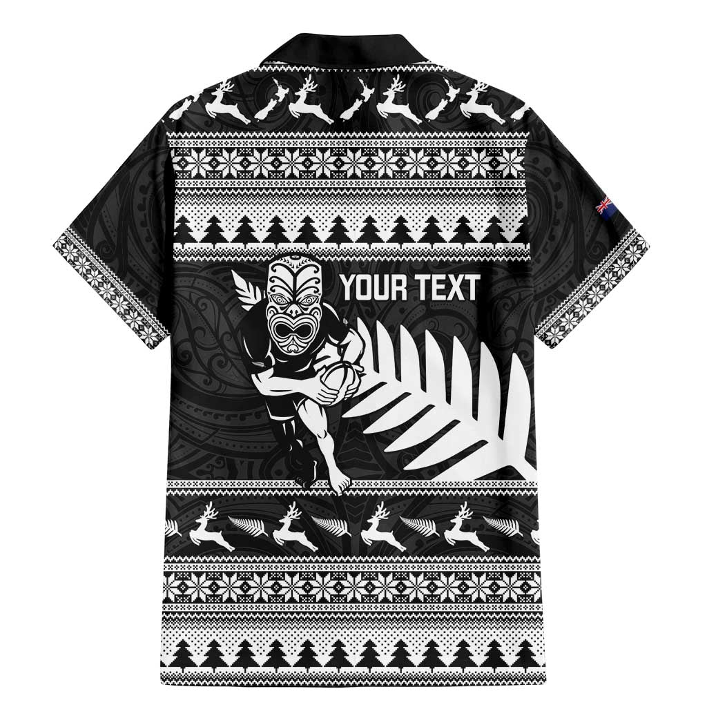 New Zealand Christmas Rugby Personalised Family Matching Mermaid Dress and Hawaiian Shirt Meri Kirihimete All Black Maori - Polynesian Pride
