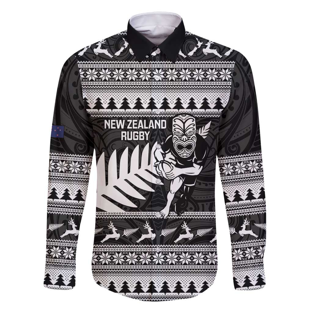 New Zealand Christmas Rugby Personalised Family Matching Summer Maxi Dress and Hawaiian Shirt Meri Kirihimete All Black Maori - Polynesian Pride