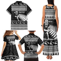 New Zealand Christmas Rugby Personalised Family Matching Tank Maxi Dress and Hawaiian Shirt Meri Kirihimete All Black Maori - Polynesian Pride