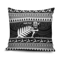 New Zealand Christmas Rugby Personalised Pillow Cover Meri Kirihimete All Black Maori LT14 Black - Polynesian Pride