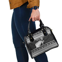 New Zealand Christmas Rugby Personalised Shoulder Handbag Meri Kirihimete All Black Maori LT14 - Polynesian Pride