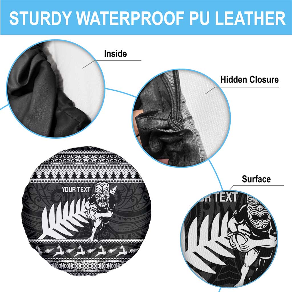 New Zealand Christmas Rugby Personalised Spare Tire Cover Meri Kirihimete All Black Maori LT14 - Polynesian Pride