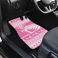 New Zealand Christmas Rugby Personalised Car Mats Meri Kirihimete All Black Maori Pink Version LT14 - Polynesian Pride