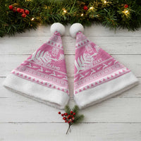 New Zealand Christmas Rugby Personalised Christmas Santa Hat Meri Kirihimete All Black Maori Pink Version - Polynesian Pride
