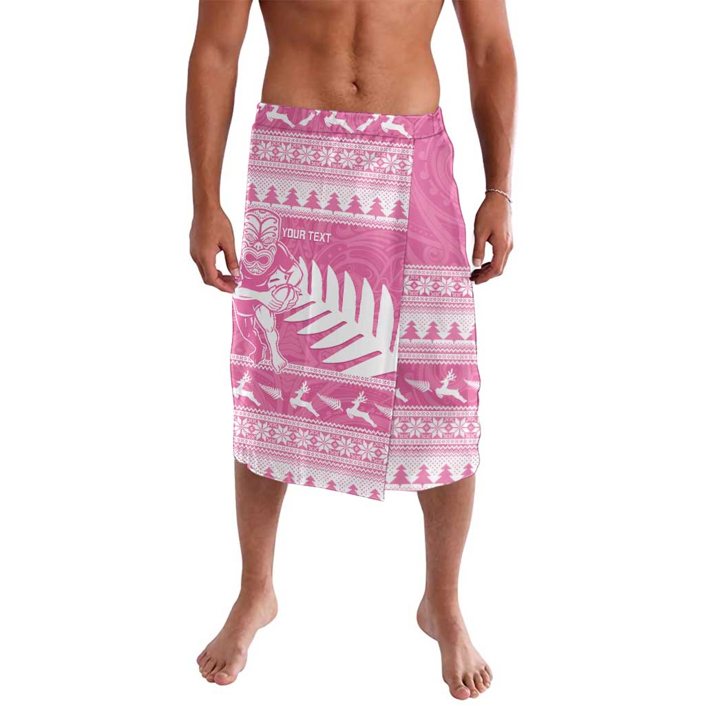 New Zealand Christmas Rugby Personalised Lavalava Meri Kirihimete All Black Maori Pink Version - Polynesian Pride