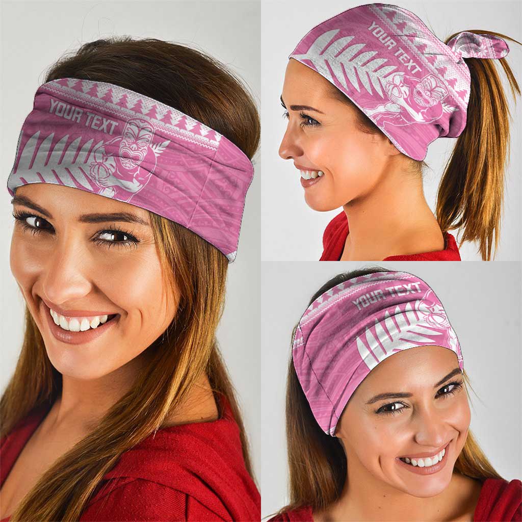 New Zealand Christmas Rugby Personalised Neck Gaiter Meri Kirihimete All Black Maori Pink Version LT14 - Polynesian Pride
