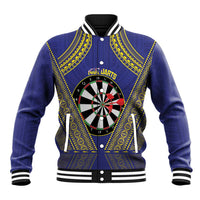 Personalised Niue Darts Baseball Jacket Dart Board Hiapo Pattern - Polynesian Pride
