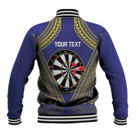 Personalised Niue Darts Baseball Jacket Dart Board Hiapo Pattern - Polynesian Pride