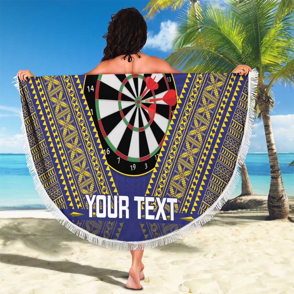 Personalised Niue Darts Beach Blanket Dart Board Hiapo Pattern LT14 - Polynesian Pride