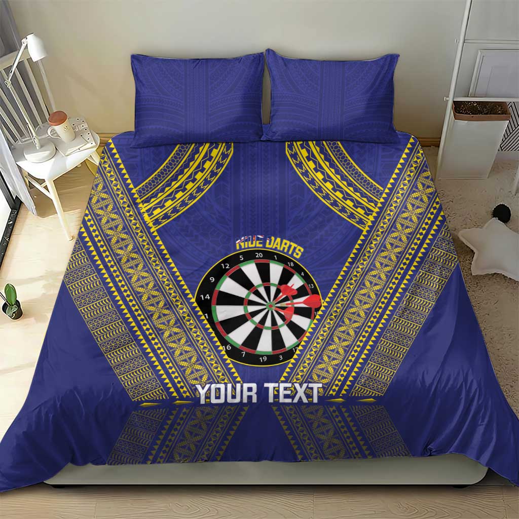 Personalised Niue Darts Bedding Set Dart Board Hiapo Pattern - Polynesian Pride