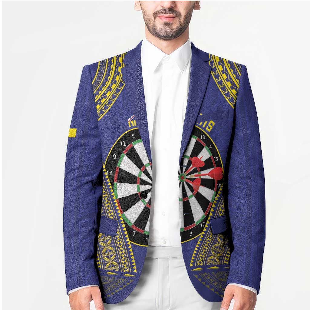 Personalised Niue Darts Blazer Dart Board Hiapo Pattern - Polynesian Pride