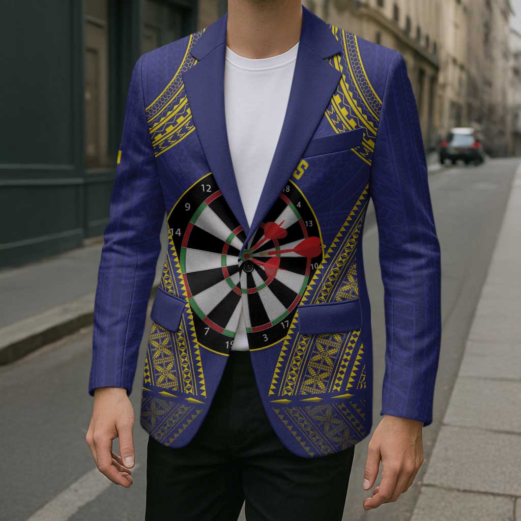 Personalised Niue Darts Blazer Dart Board Hiapo Pattern - Polynesian Pride