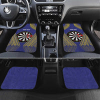 Personalised Niue Darts Car Mats Dart Board Hiapo Pattern LT14 Set 4pcs Blue - Polynesian Pride