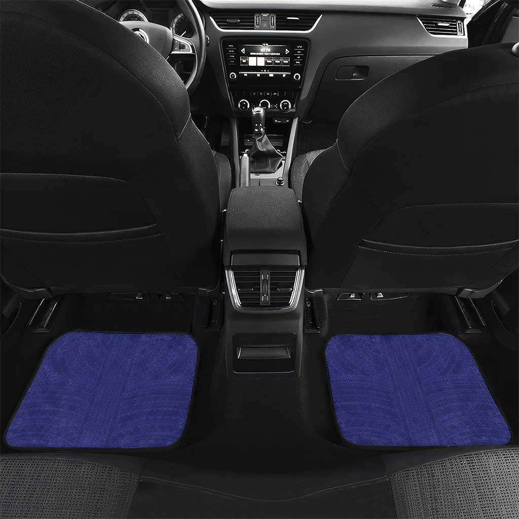 Personalised Niue Darts Car Mats Dart Board Hiapo Pattern LT14 Set 2pcs - Back Blue - Polynesian Pride