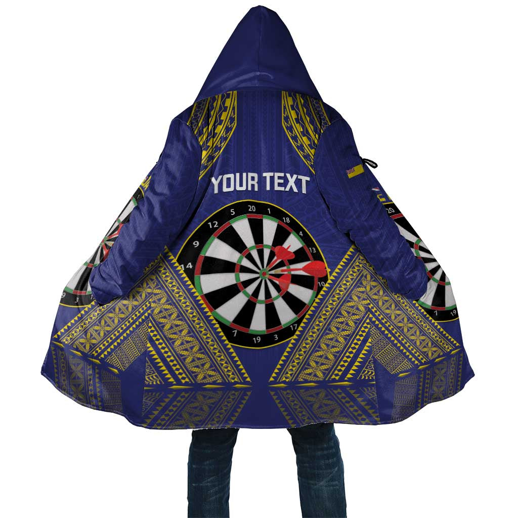 Personalised Niue Darts Cloak Dart Board Hiapo Pattern LT14 Unisex Blue - Polynesian Pride