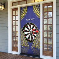 Personalised Niue Darts Door Cover Dart Board Hiapo Pattern - Polynesian Pride
