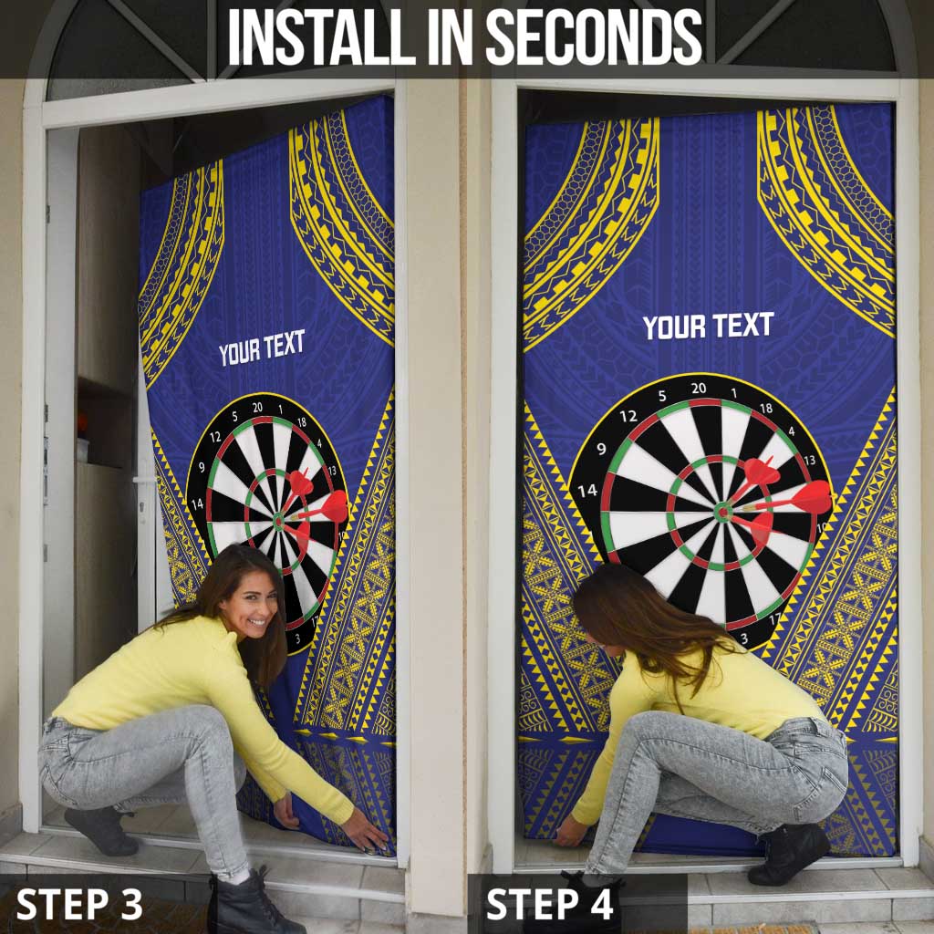 Personalised Niue Darts Door Cover Dart Board Hiapo Pattern - Polynesian Pride
