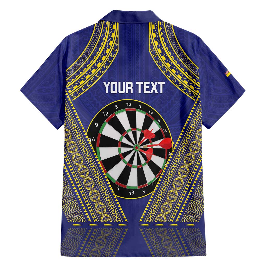 Personalised Niue Darts Family Matching Tank Maxi Dress and Hawaiian Shirt Dart Board Hiapo Pattern LT14 - Polynesian Pride
