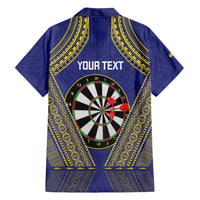 Personalised Niue Darts Family Matching Tank Maxi Dress and Hawaiian Shirt Dart Board Hiapo Pattern LT14 - Polynesian Pride