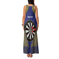 Personalised Niue Darts Family Matching Tank Maxi Dress and Hawaiian Shirt Dart Board Hiapo Pattern LT14 - Polynesian Pride