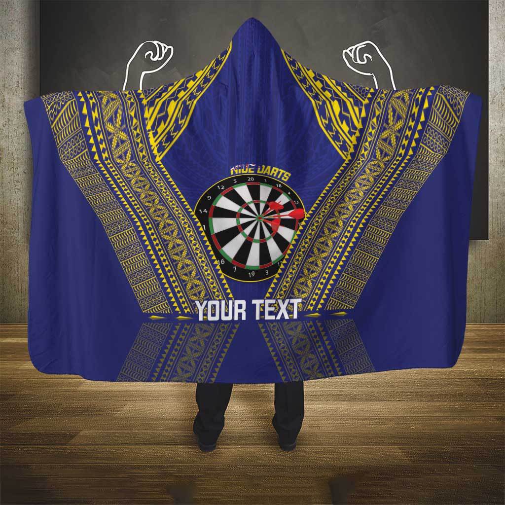 Personalised Niue Darts Hooded Blanket Dart Board Hiapo Pattern LT14 - Polynesian Pride
