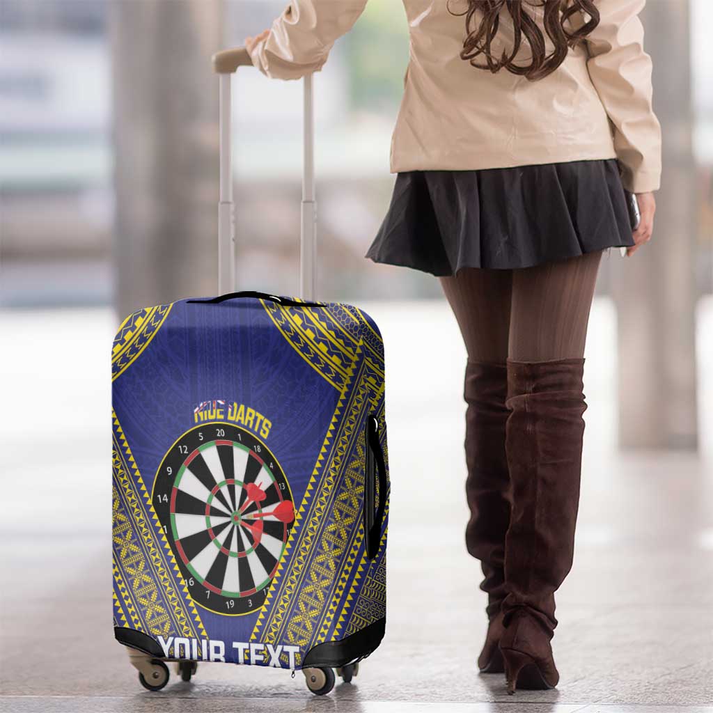 Personalised Niue Darts Luggage Cover Dart Board Hiapo Pattern - Polynesian Pride
