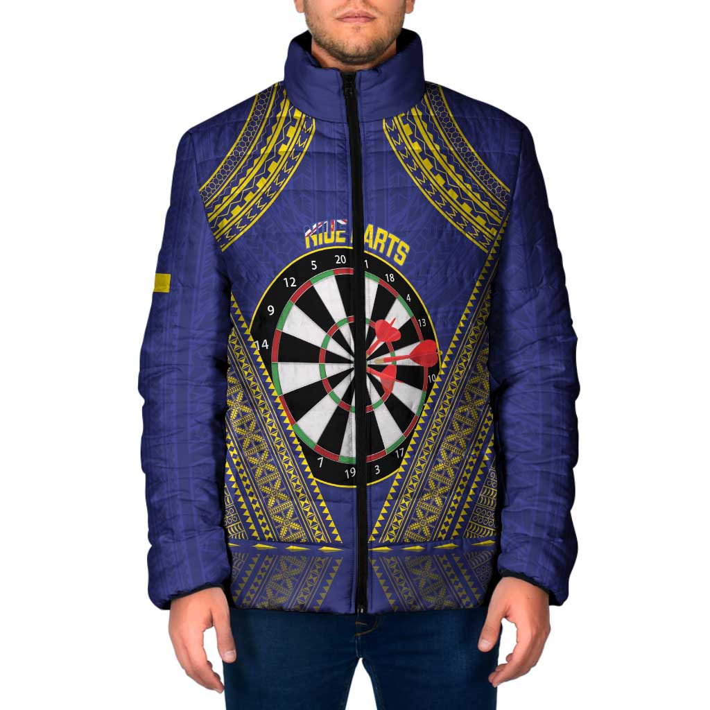 Personalised Niue Darts Padded Jacket Dart Board Hiapo Pattern - Polynesian Pride