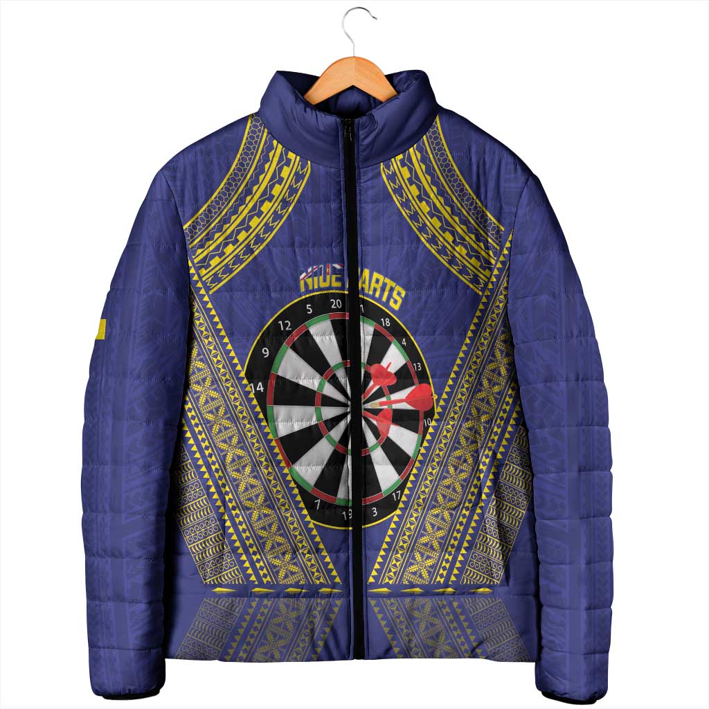 Personalised Niue Darts Padded Jacket Dart Board Hiapo Pattern - Polynesian Pride