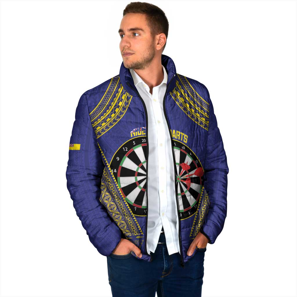 Personalised Niue Darts Padded Jacket Dart Board Hiapo Pattern - Polynesian Pride