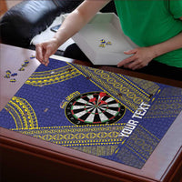 Personalised Niue Darts Puzzle Dart Board Hiapo Pattern - Polynesian Pride