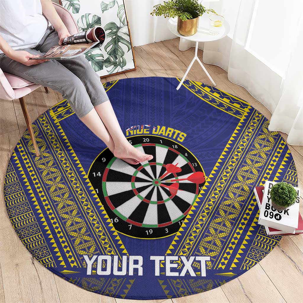 Personalised Niue Darts Round Carpet Dart Board Hiapo Pattern LT14 - Polynesian Pride