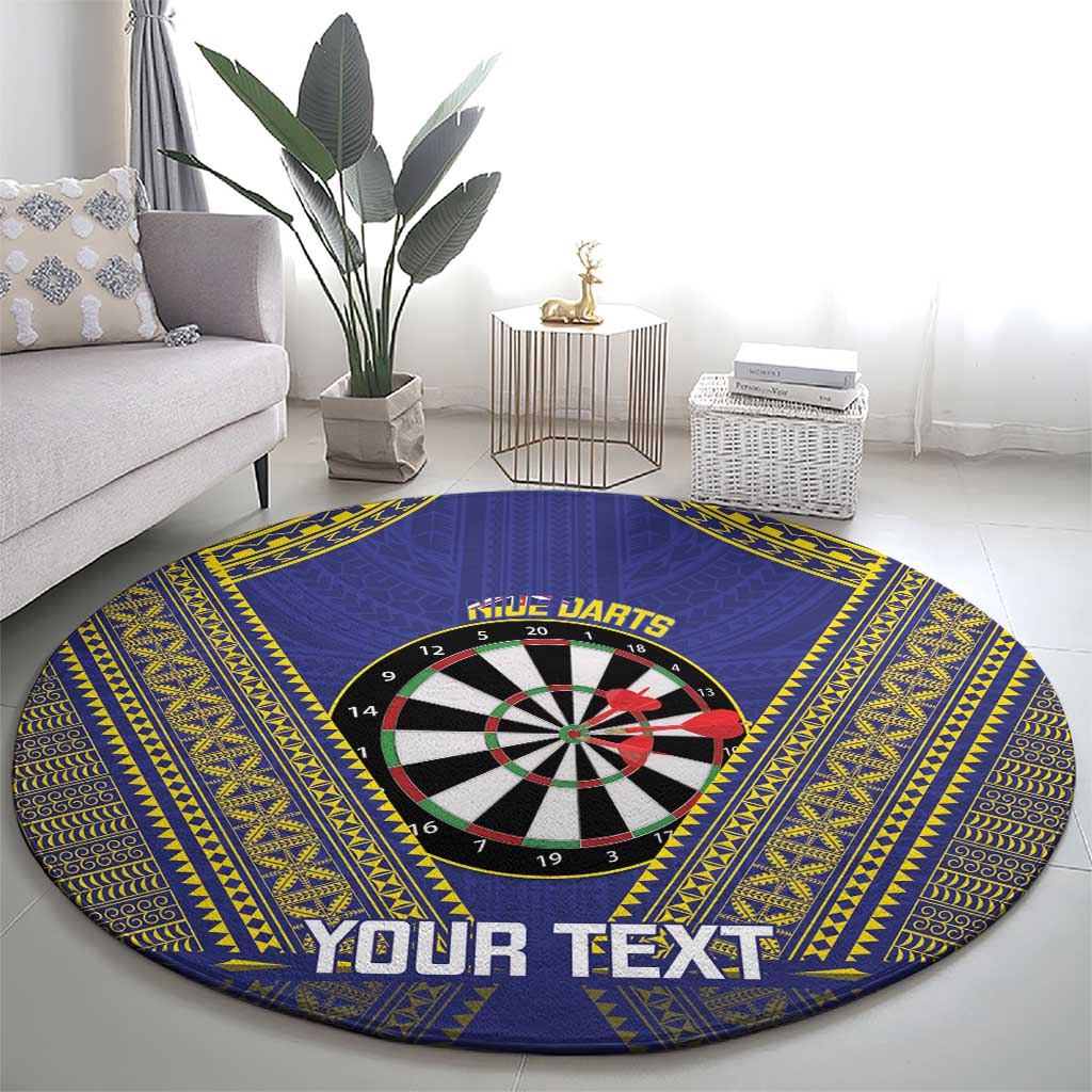 Personalised Niue Darts Round Carpet Dart Board Hiapo Pattern LT14 - Polynesian Pride