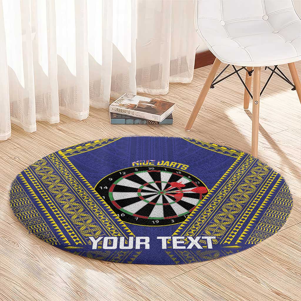 Personalised Niue Darts Round Carpet Dart Board Hiapo Pattern LT14 - Polynesian Pride