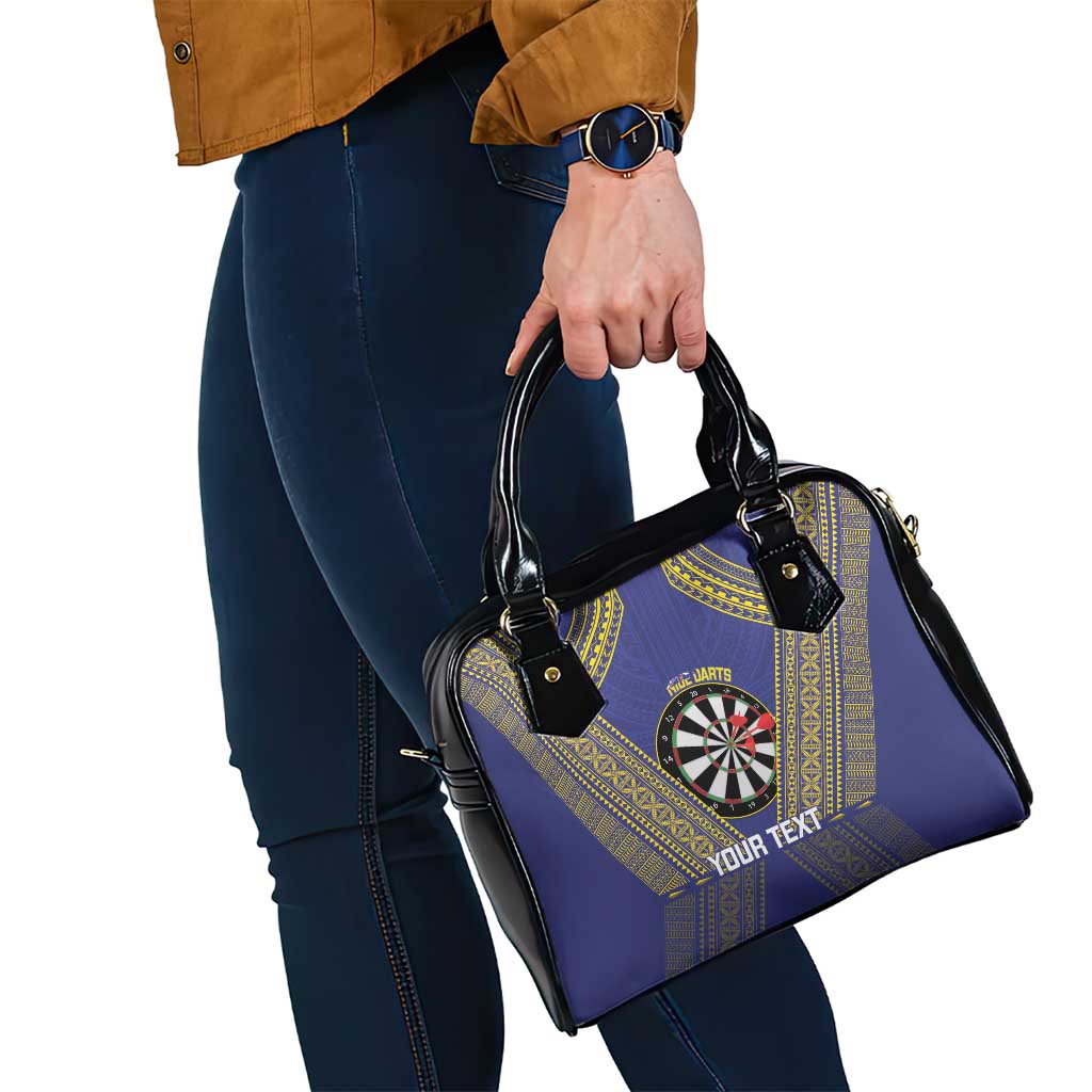 Personalised Niue Darts Shoulder Handbag Dart Board Hiapo Pattern - Polynesian Pride