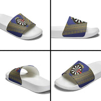 Personalised Niue Darts Slide Sandals Dart Board Hiapo Pattern LT14 - Polynesian Pride