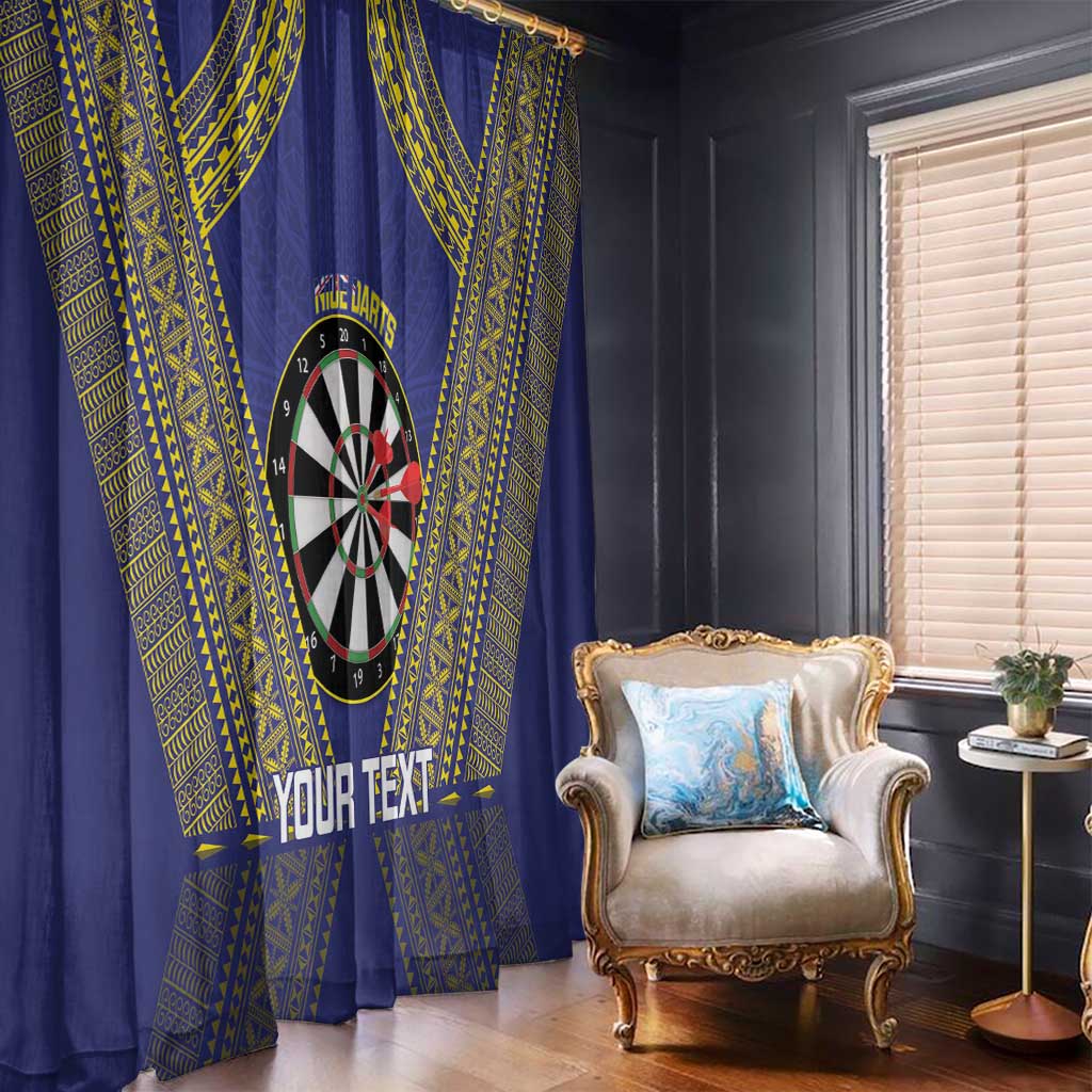 Personalised Niue Darts Window Curtain Dart Board Hiapo Pattern LT14 - Polynesian Pride