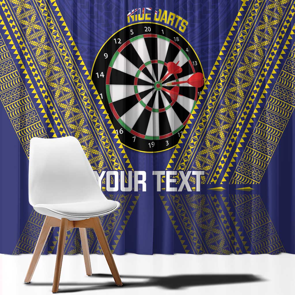 Personalised Niue Darts Window Curtain Dart Board Hiapo Pattern LT14 - Polynesian Pride
