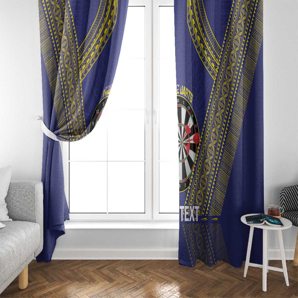 Personalised Niue Darts Window Curtain Dart Board Hiapo Pattern LT14 - Polynesian Pride
