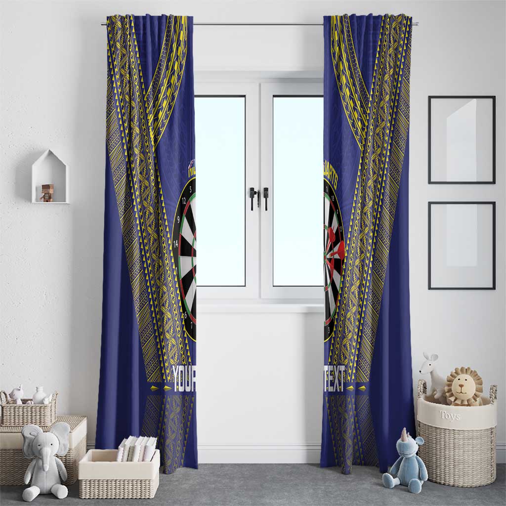 Personalised Niue Darts Window Curtain Dart Board Hiapo Pattern LT14 - Polynesian Pride