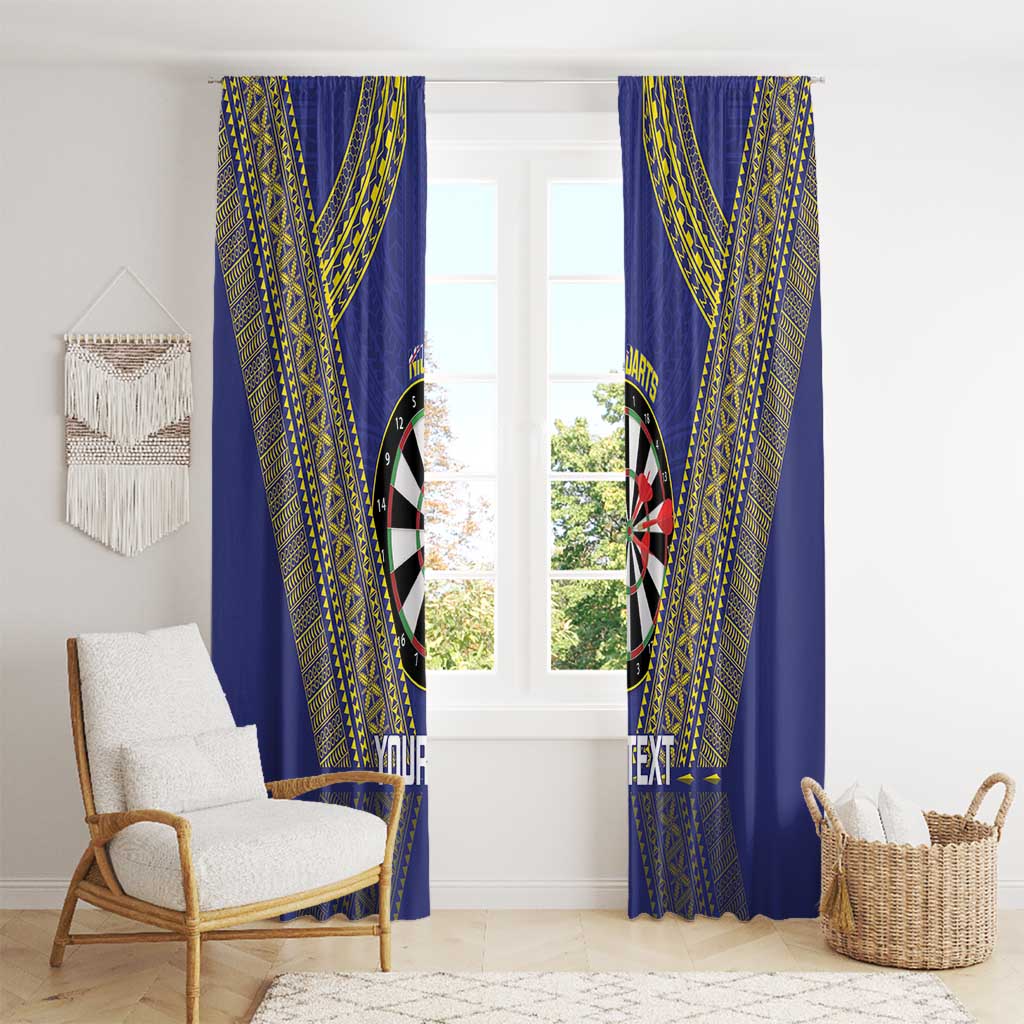 Personalised Niue Darts Window Curtain Dart Board Hiapo Pattern LT14 - Polynesian Pride