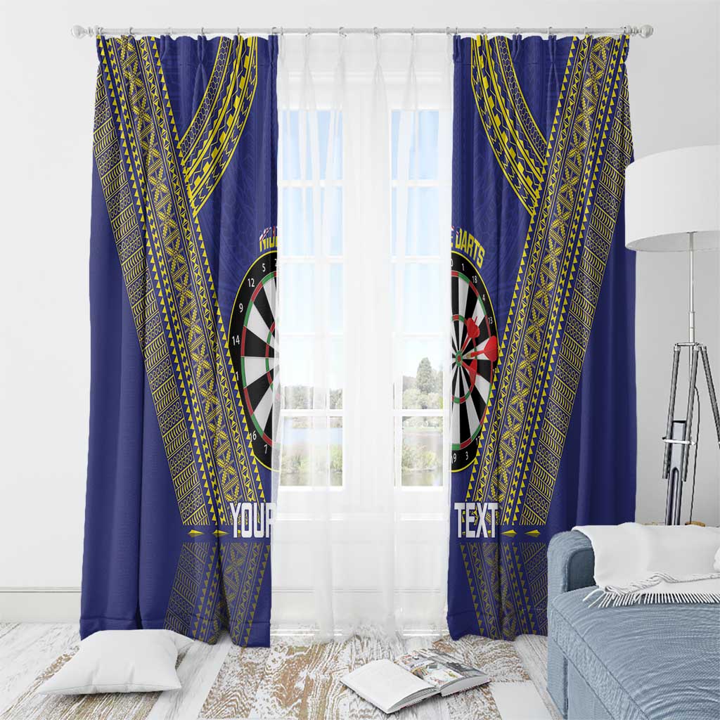 Personalised Niue Darts Window Curtain Dart Board Hiapo Pattern LT14 - Polynesian Pride